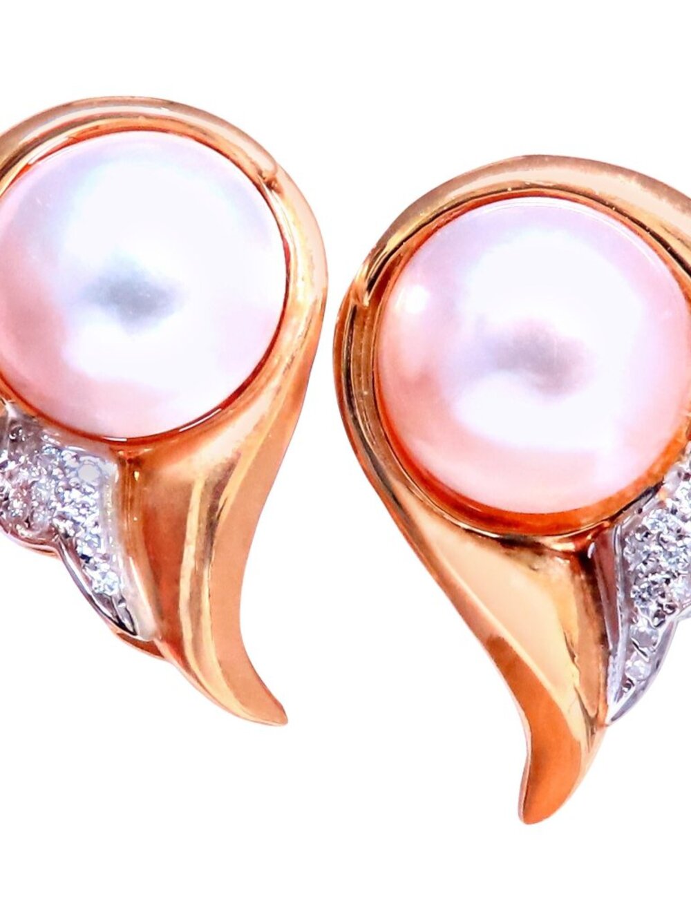 14mm Mabe Pearl Retro Clip Earrings 14kt Gold*